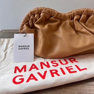 Mansur Gavriel Cloud Clutch in caramel